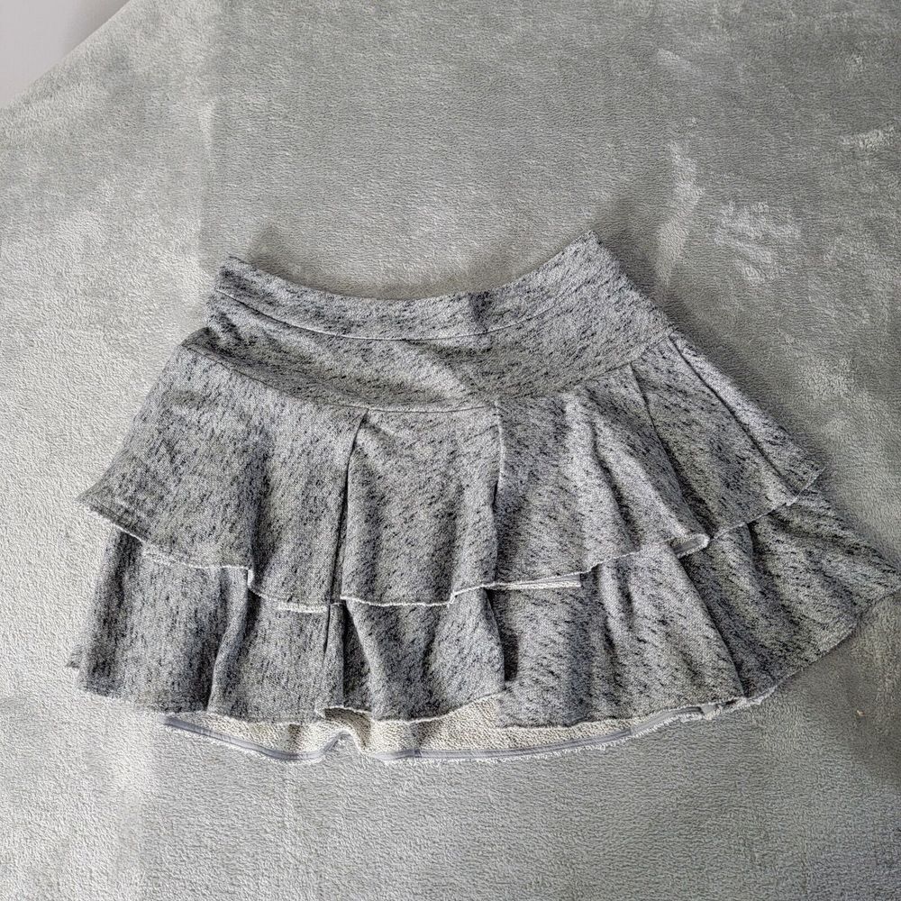 Derek Lam 10 Crosby Women's Gray Elastic Waist Side Zip Mini Ruffle Skirt Size 2 - Picture 2 of 9